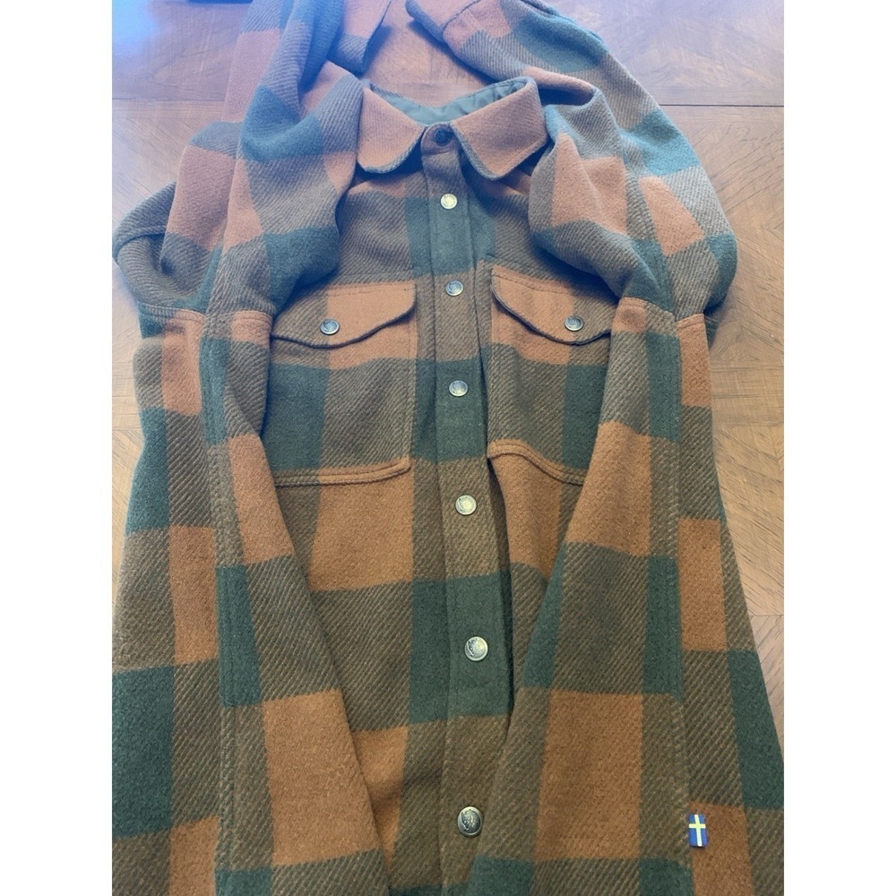Fjallraven Canada Shirt in Autumn Leaf-Laurel Green Men's M Wool Blend Shacket - Picture 13 of 16